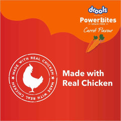 Drools Power Bites Carrot Flavour Dog Treats 135 g - dspetstore.com
