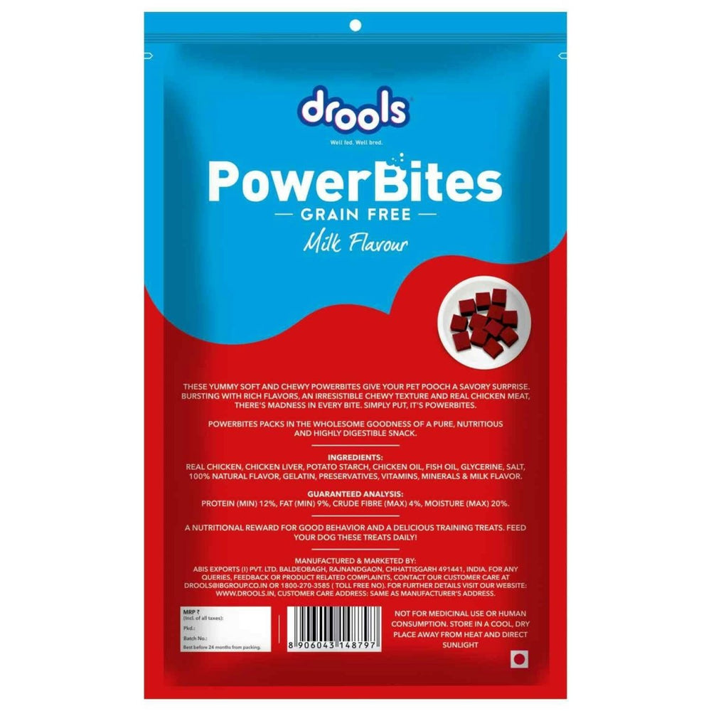 Drools Power Bites Milk Flavour Dog Treats 135 g - dspetstore.com