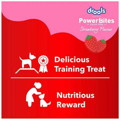 Drools Power Bites Strawberry Flavour – Real Chicken, Dog Treats,135 g - dspetstore.com