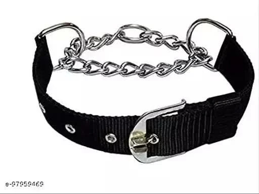 Eagle Pet Product Dog Choke Collar Stainless Steel (Black, 1 Inch) - dspetstore.com