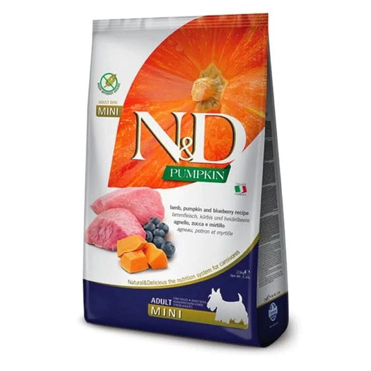 Farmina N&D Adult Mini Dog Dry Food Pumpkin Lamb & Blueberry Grain Free - dspetstore.com