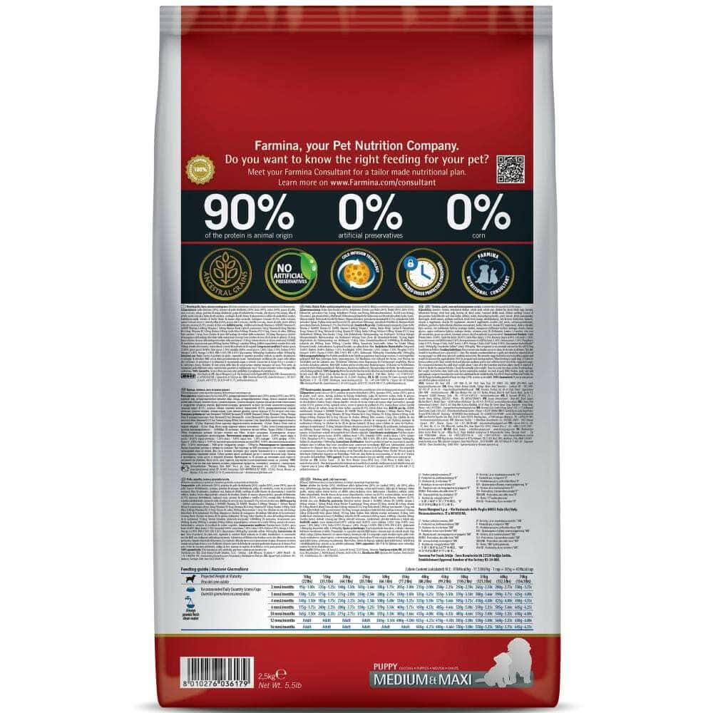 Farmina N&D Ancestral Grain Chicken and Pomegranate Dry Food Puppy Medium and Maxi Breed - dspetstore.com