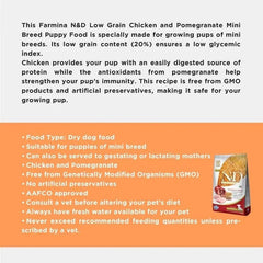 Farmina N&D Ancestral Grain Mini Breed Dry Puppy Food - Chicken & Pomegranate - dspetstore.com
