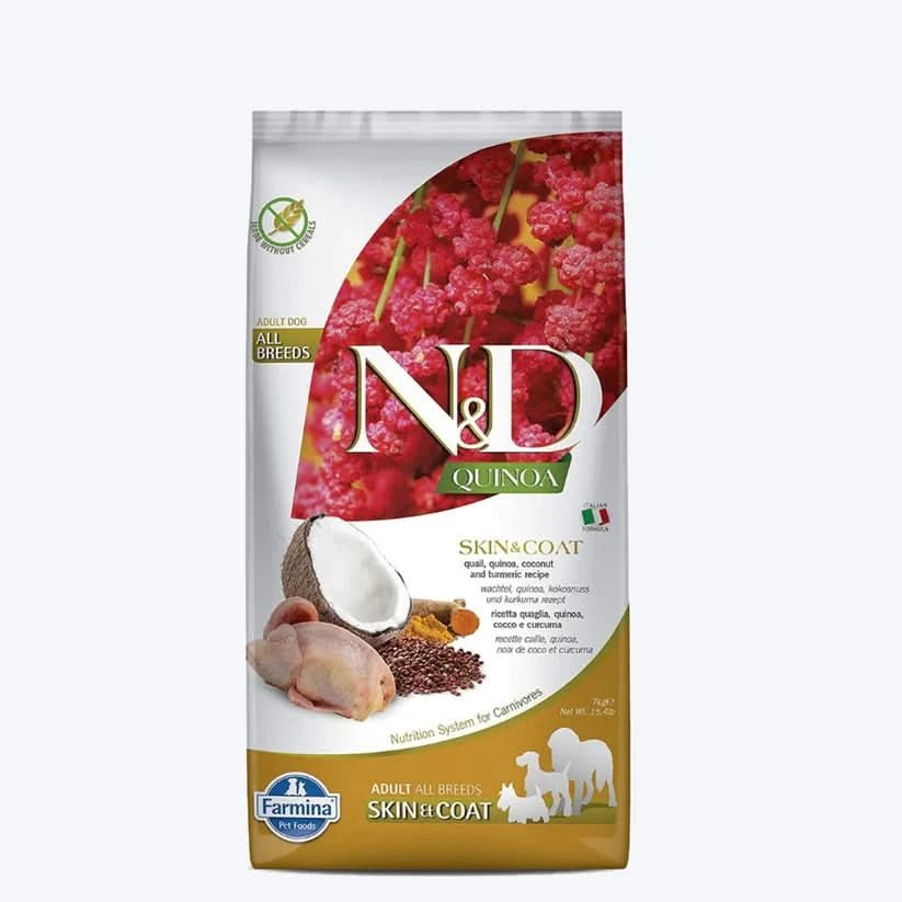 Farmina N&D Quinoa Adult Dog Food Skin & Coat Quail Grain Free - dspetstore.com