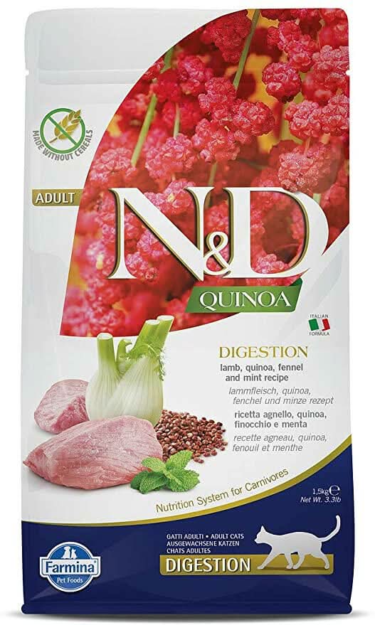 Farmina N&D Quinoa Digestion Lamb Adult Dry Cat Food - dspetstore.com
