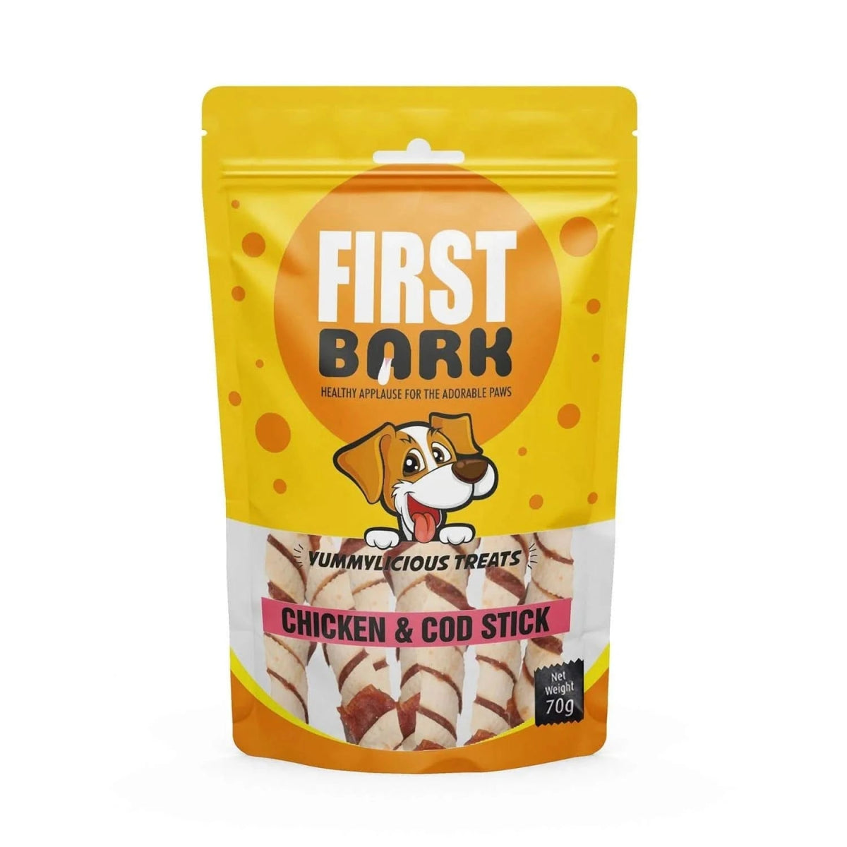 FirstBark Dog Treats - Chicken & Cod Stick, 70g - dspetstore.com