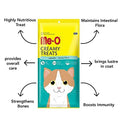 me-o creamy treats packaging with text highlighting benefits