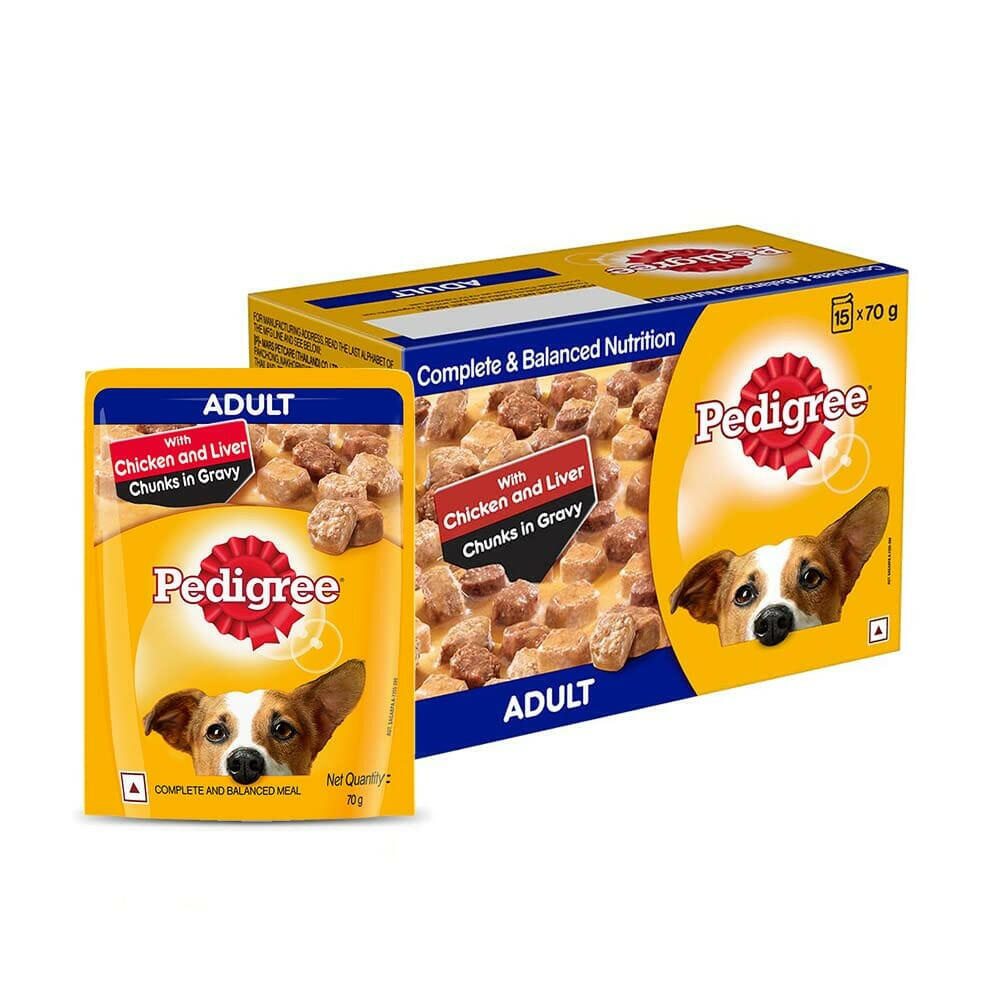 Pedigree wet dog food chicken and liver