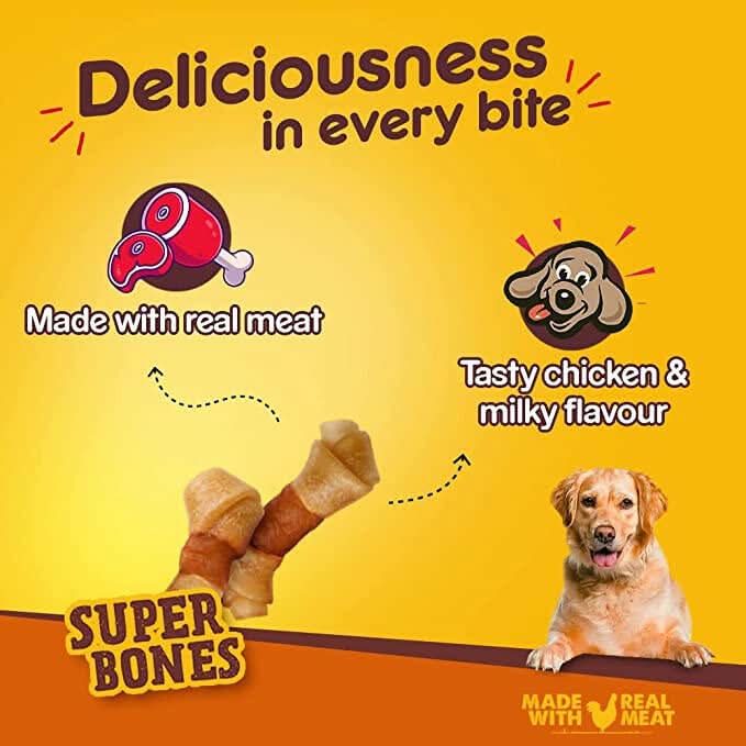 Pedigree Ranchos Super Bones Chicken & Milk Treats - dspetstore.com