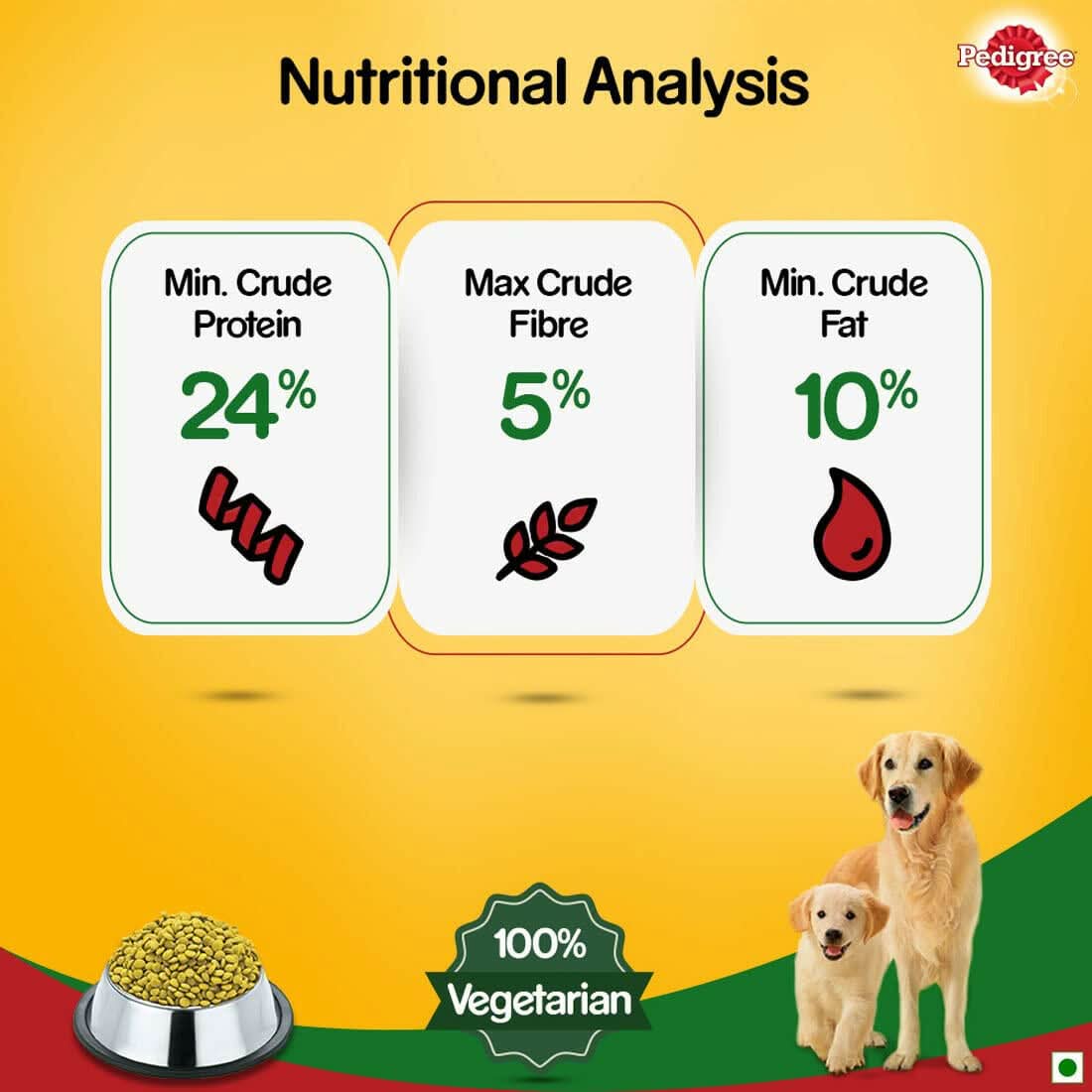 Pedigree Vegetarian Dry Food For Adult Dogs & Puppy - dspetstore.com
