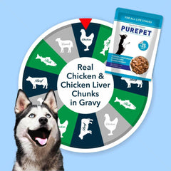 Purepet Gravy Chunks Wet Dog Food – Chicken & Vegetable Flavour, 70 g - dspetstore.com