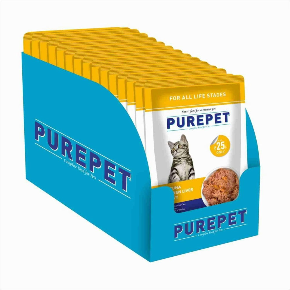 Purepet Real Tuna & Chicken Liver in Gravy Cat Wet Food – 50g - dspetstore.com