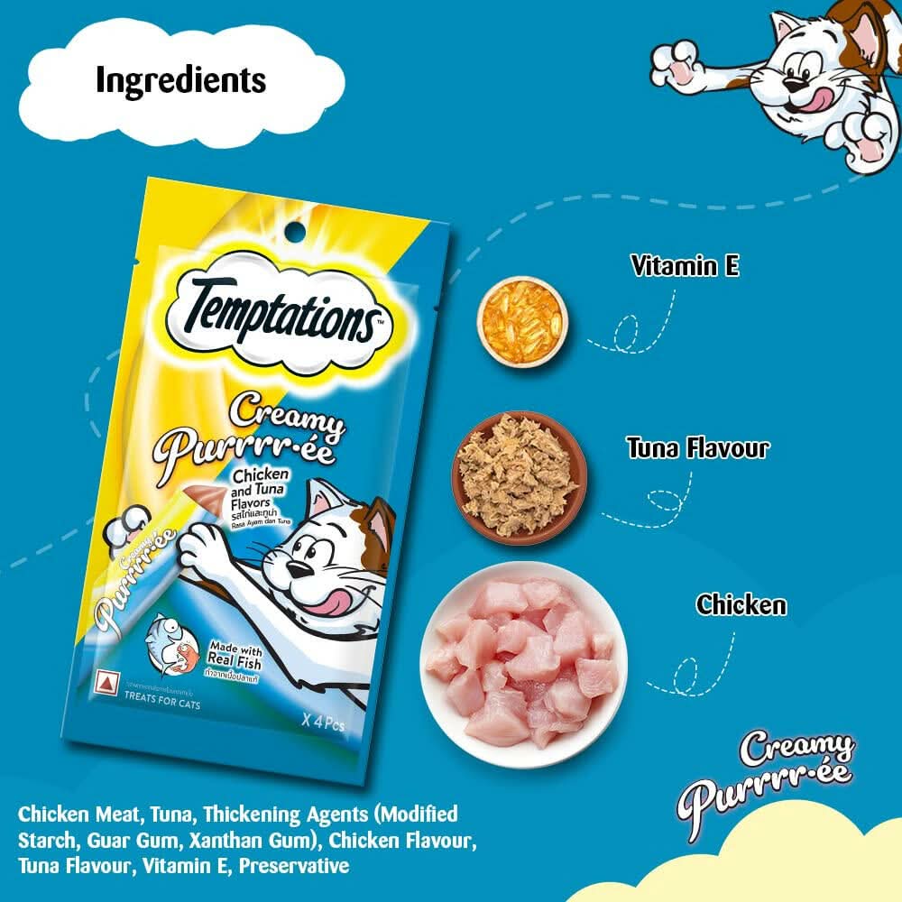 Temptations Cat Treats Creamy Chicken & Tuna Flavour - dspetstore.com