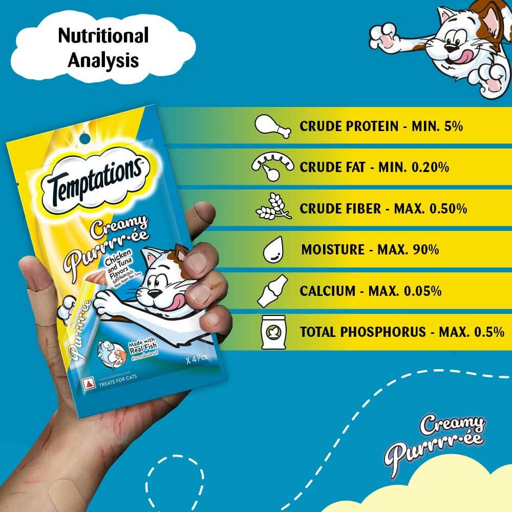 Temptations Cat Treats Creamy Chicken & Tuna Flavour - dspetstore.com