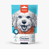 Wanpy Oven-Roasted Chicken Sausages packaging for dogs on a white background