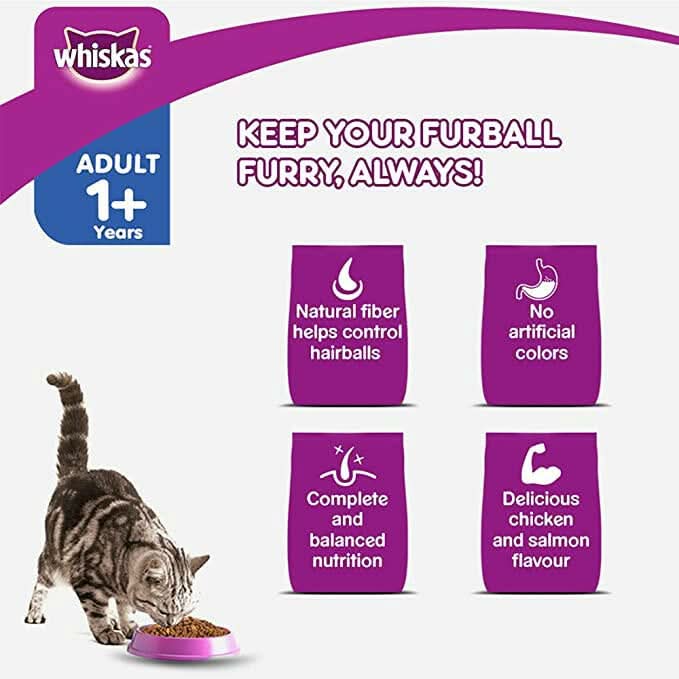 Whiskas Adult Cat Food Skin & Coat - dspetstore.com