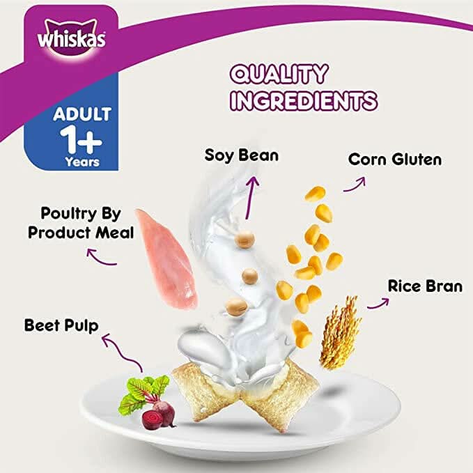 Whiskas Adult Cat Food Skin & Coat - dspetstore.com