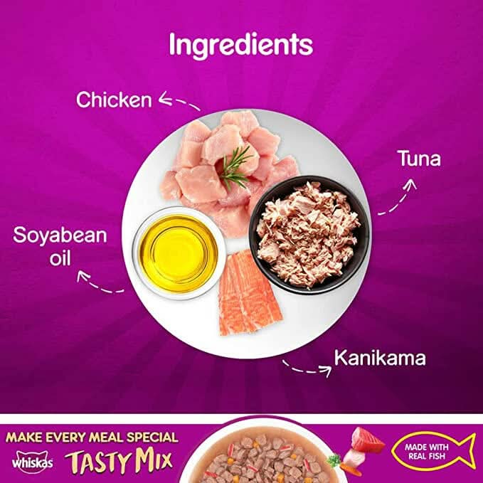 Whiskas Adult Cat Wet Food Tuna with Kanikama and Carrot in Gravy - dspetstore.com